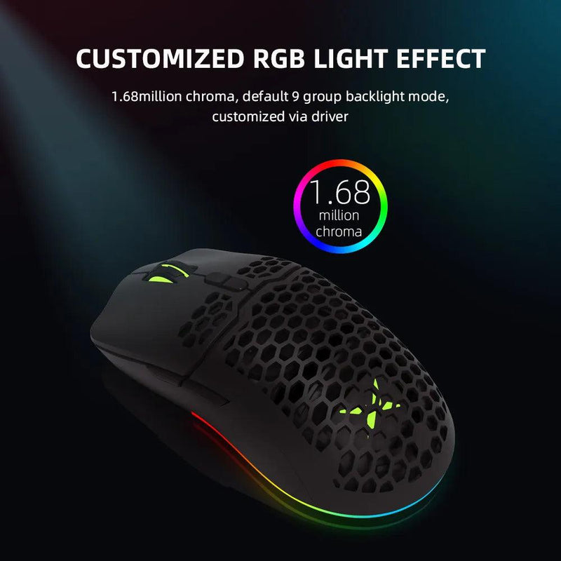 Mouse Delux M700A - RGB leve 67g 7200DPI 1000Hz Com Cabo Ultra Leve